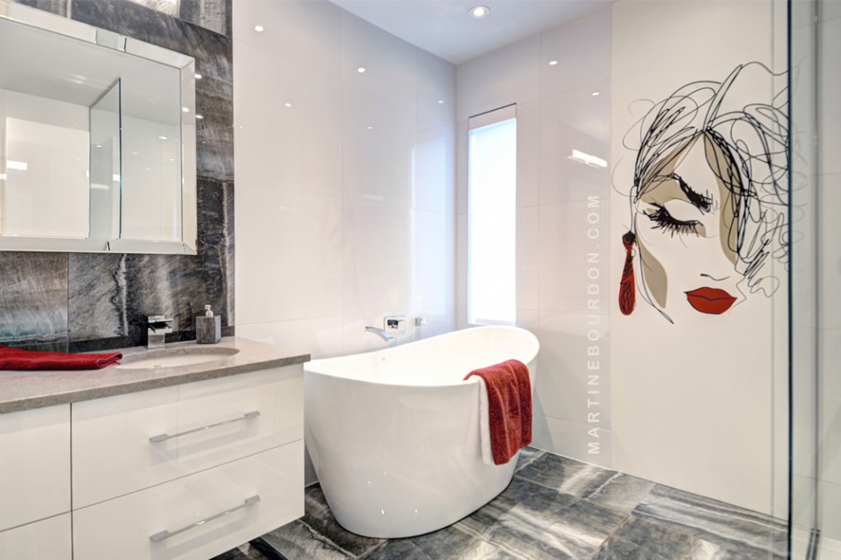 Salle de bain moderne_murale_bain